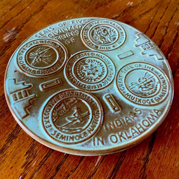 Frankoma Kitchen Frankoma Trivet Seals Of 5 Civilized Tribes Of